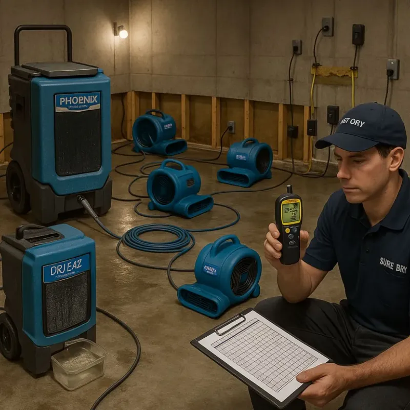 Structural Drying and Dehumidification process in Fairview Shores, FL